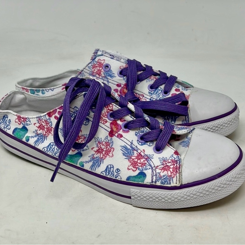 Paw Print Canvas Slip-on Mule Sneakers Size 11
